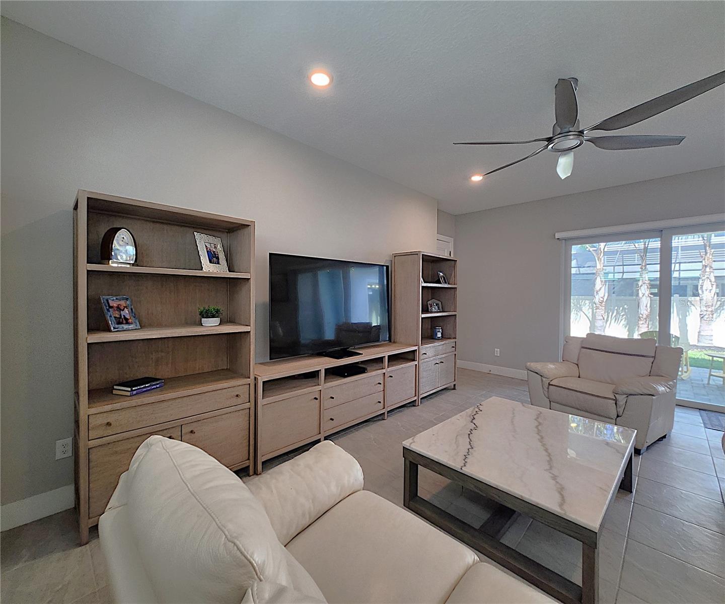 Main home: plantation shutters, remote controlled shade, large living room, dining area, large open kitchen, 3 bedrooms, 2 full bathrooms, 1 guest bathroom, interior laundry room