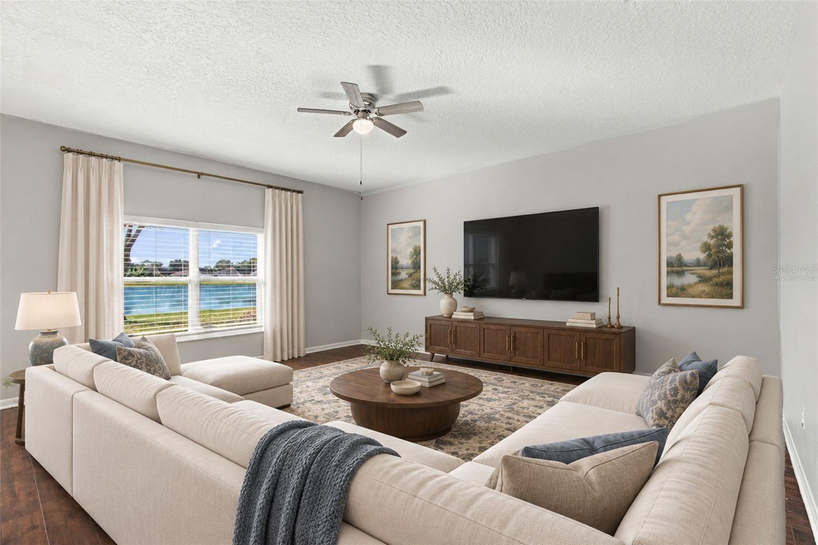 Virtually Staged Family Room