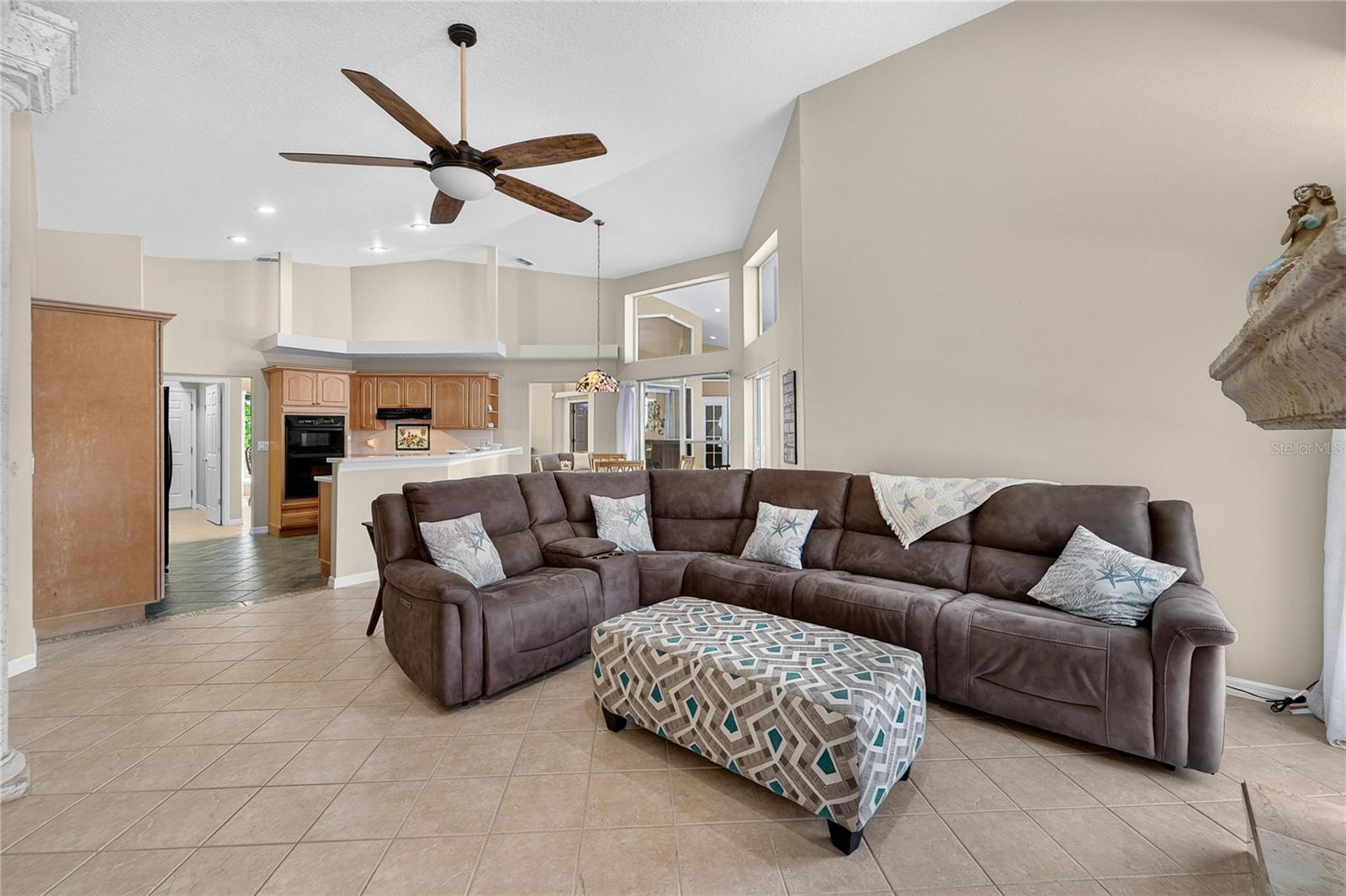 Family room is open to the kitchen