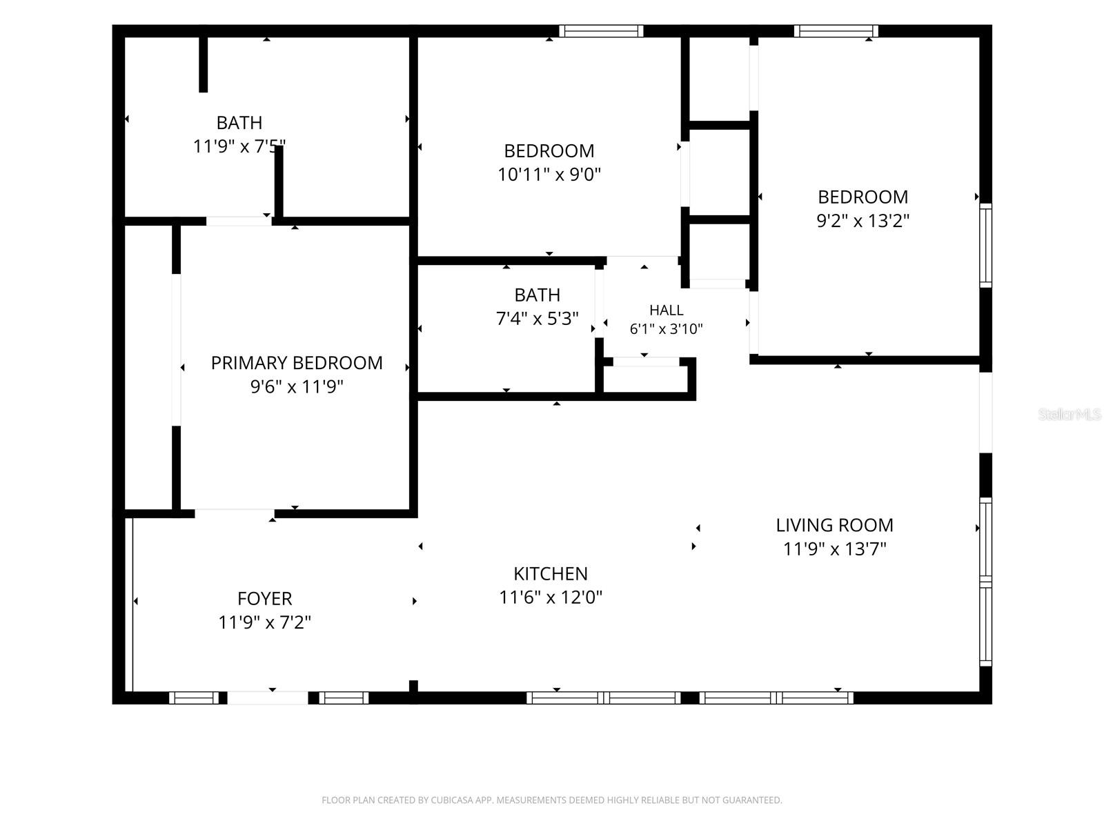 Floor with approximate dimensions