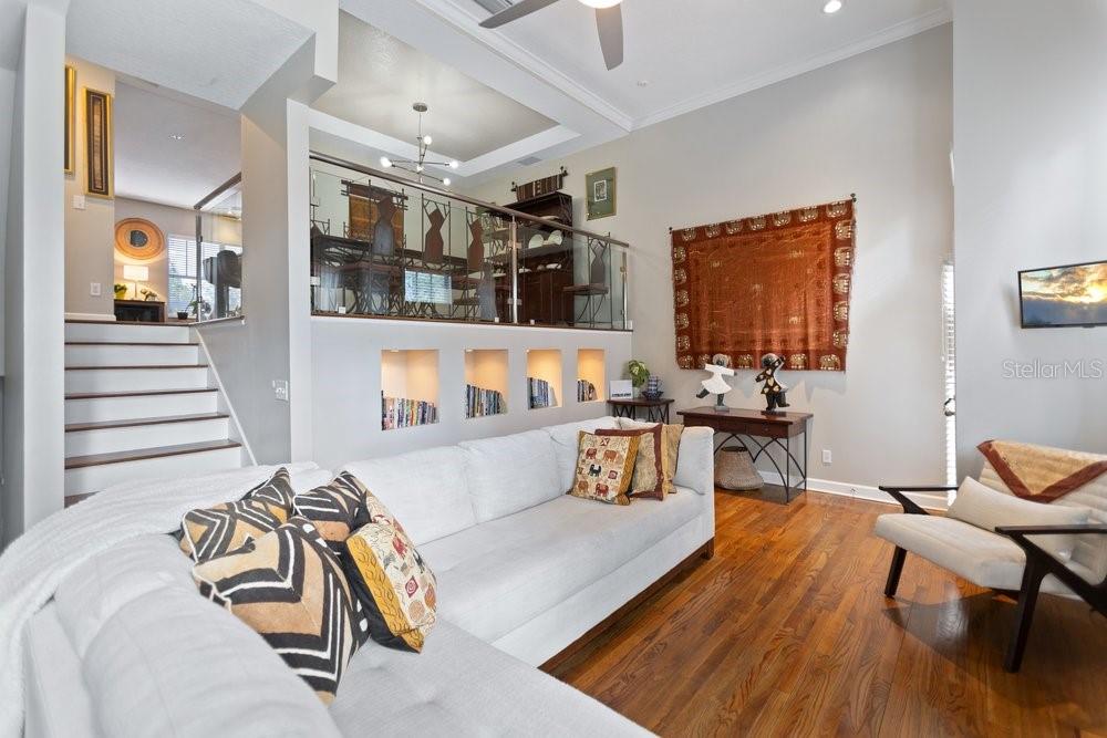 Living room and dining room