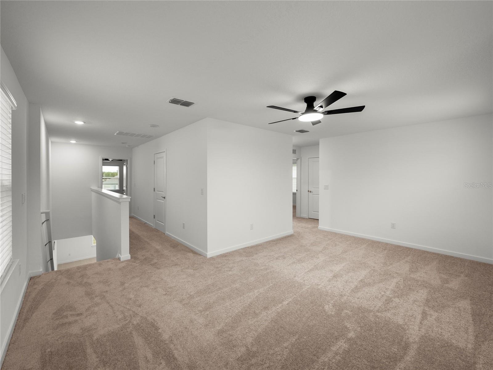 Large Loft Bonus Room Upstairs with New Ceiling Fan