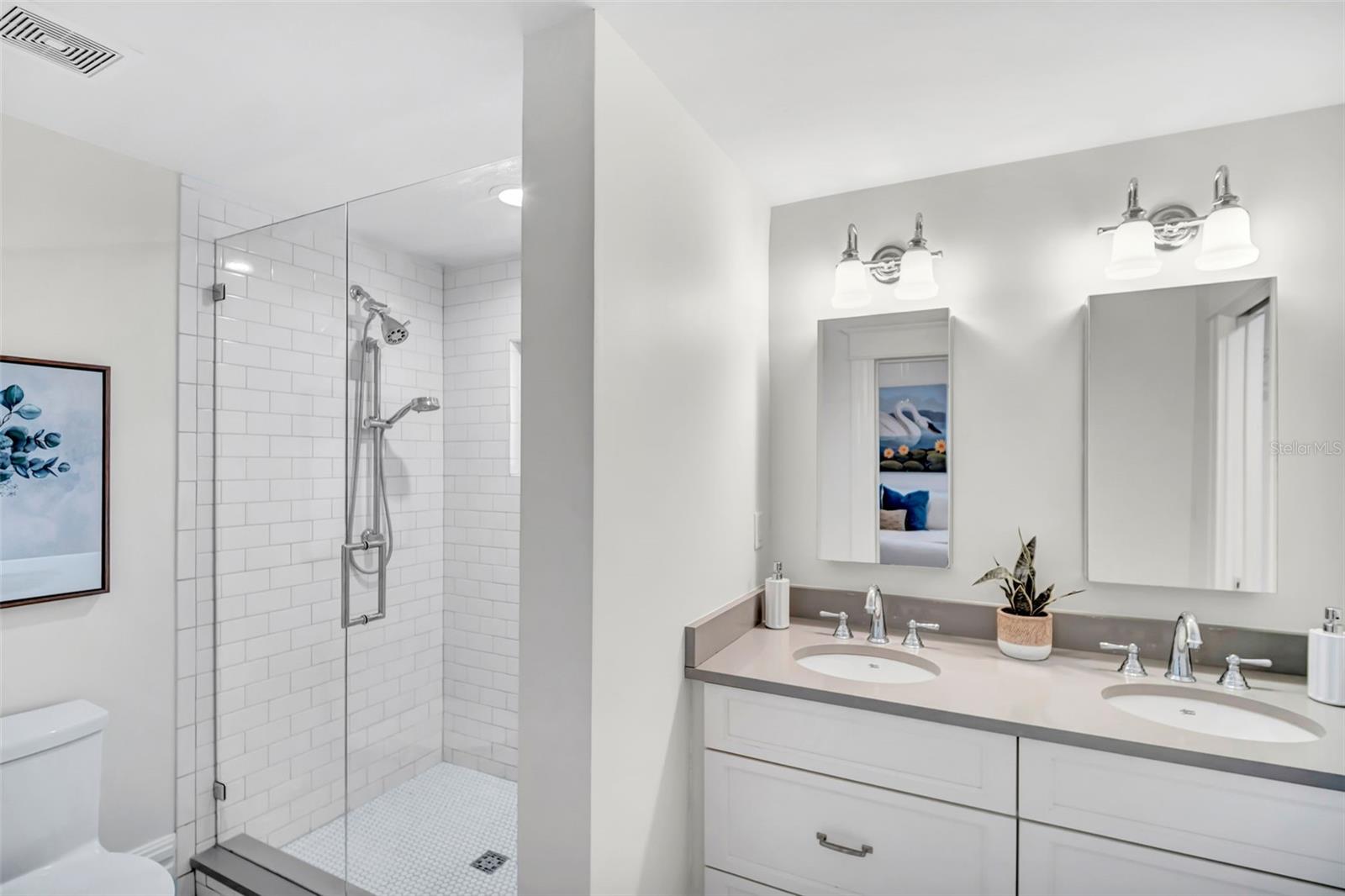 Primary bathroom with walk in closet