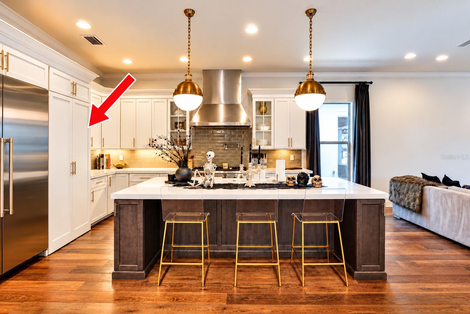 Hidden walk-in Pantry