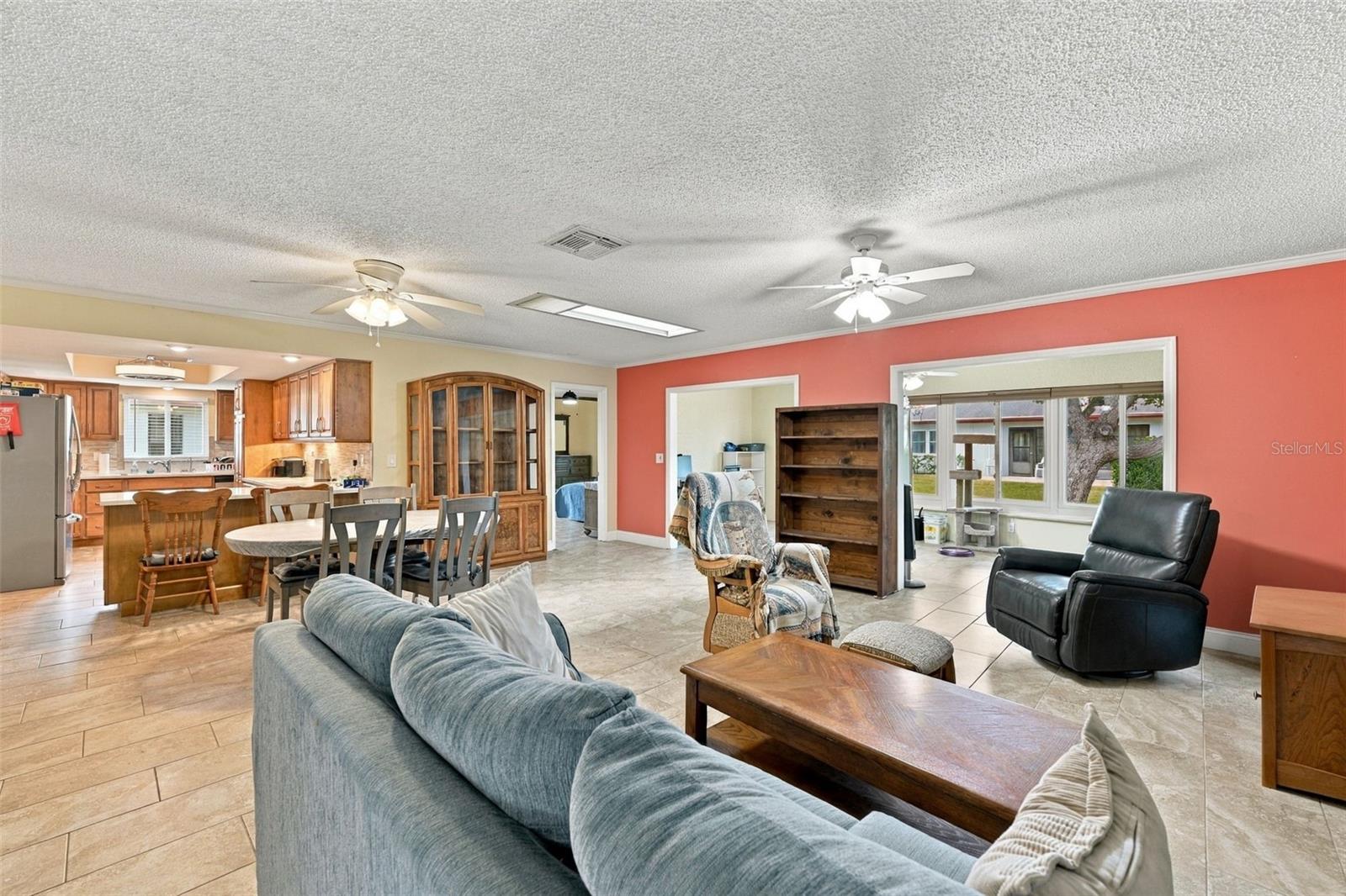 Family Room looking onto the Dining AREA