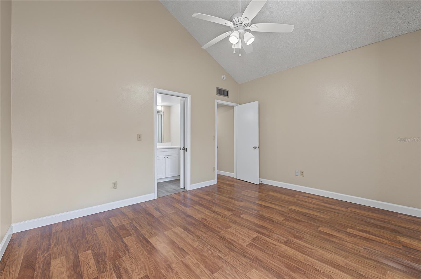 Primary Bedroom Downstairs with Bathroom