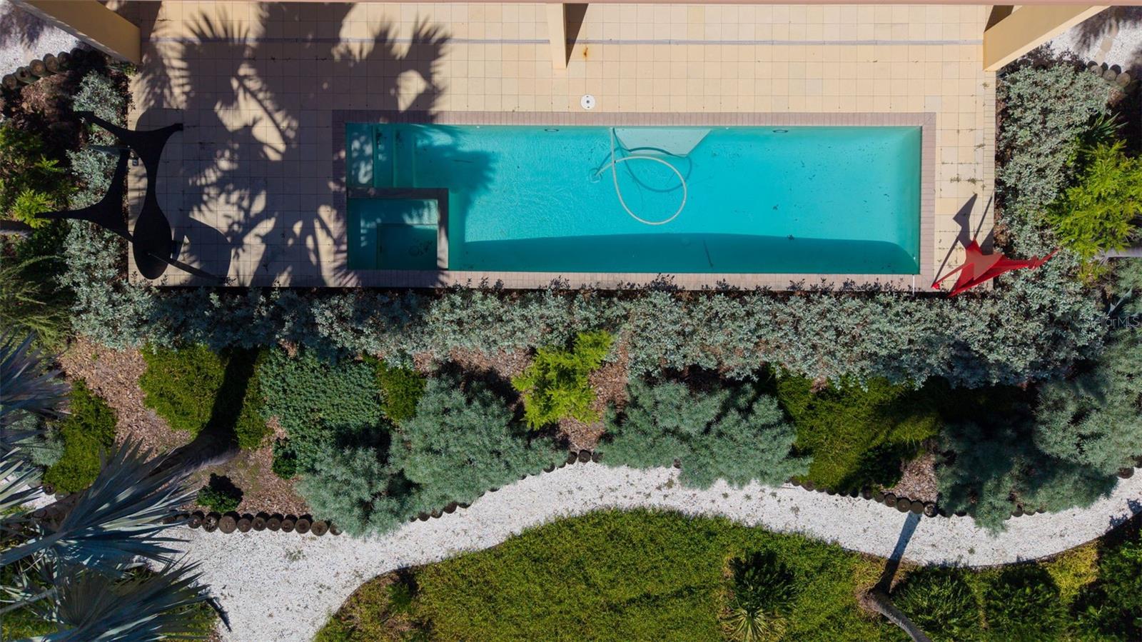 aerial view of pool