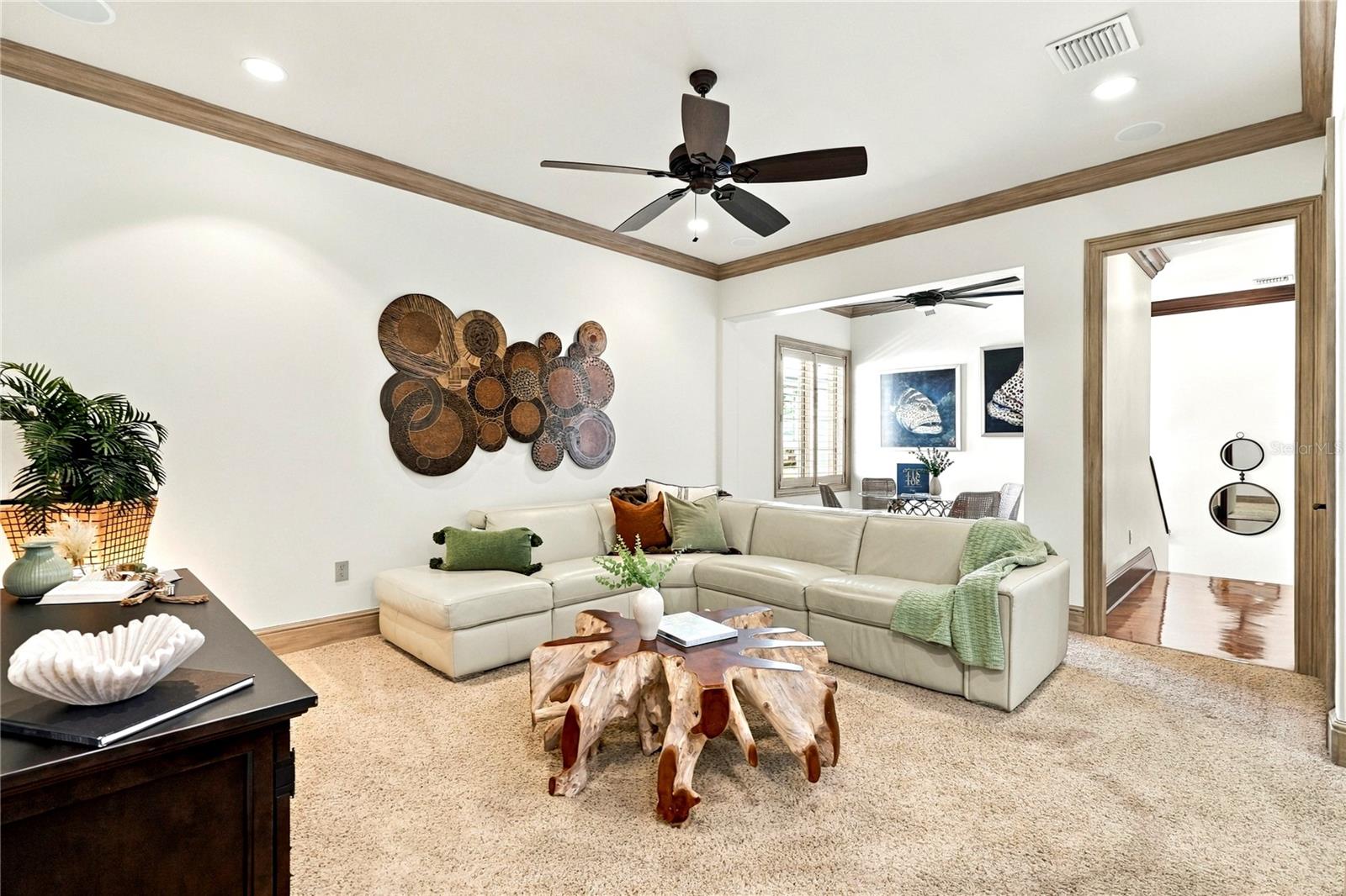 Second level media room with bonus area