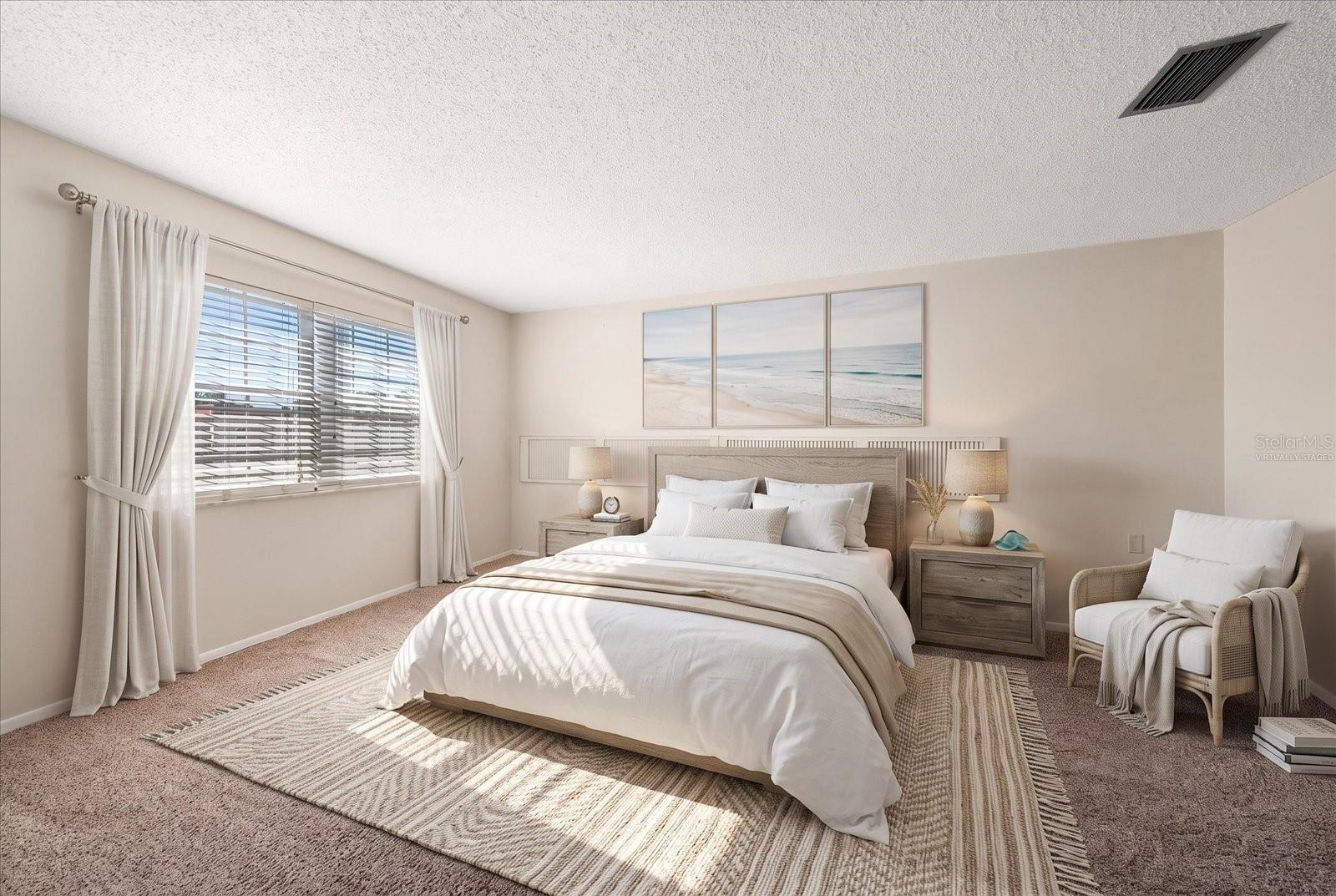 Primary suite virtually staged