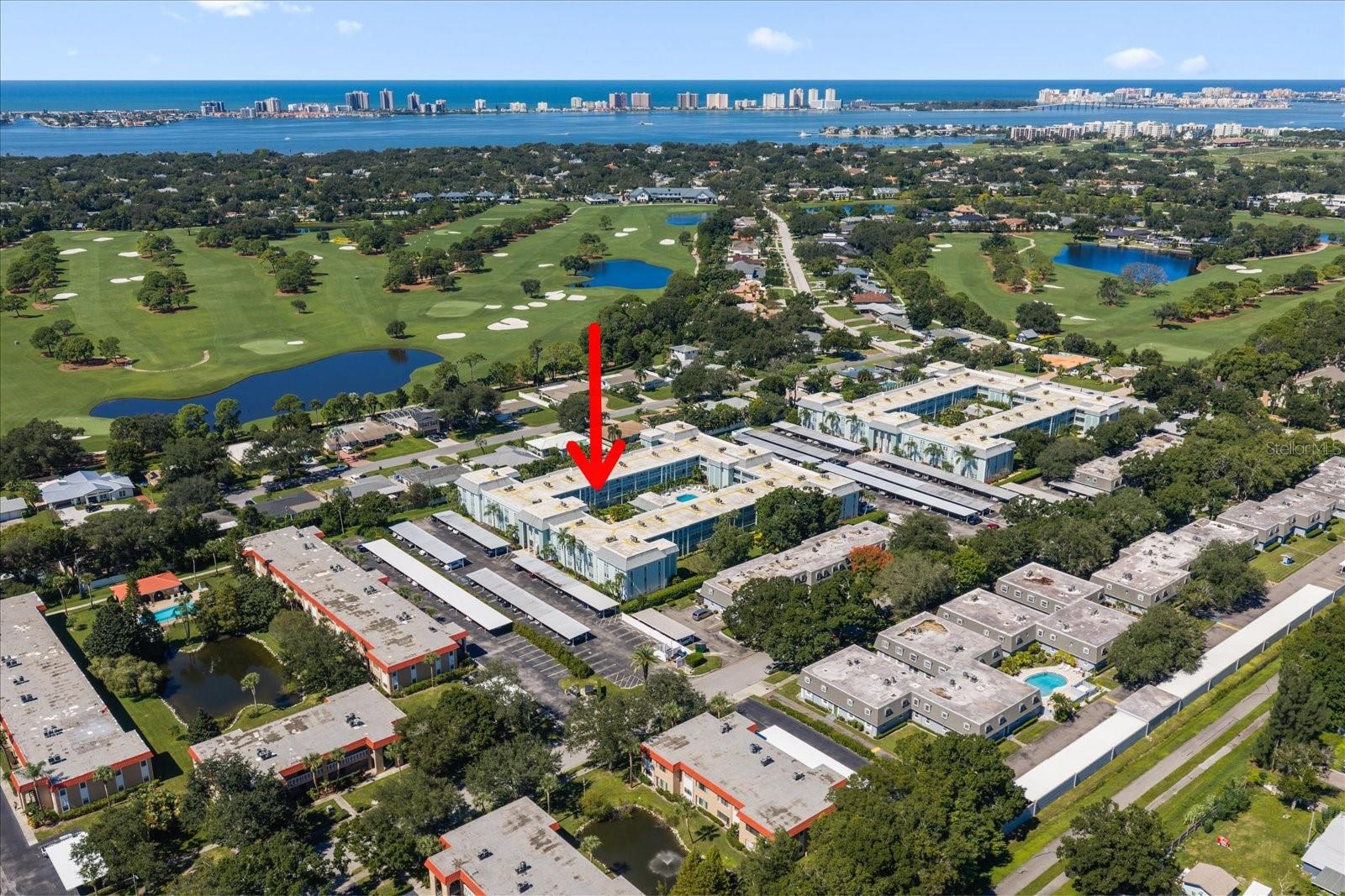 Aerial of condo location