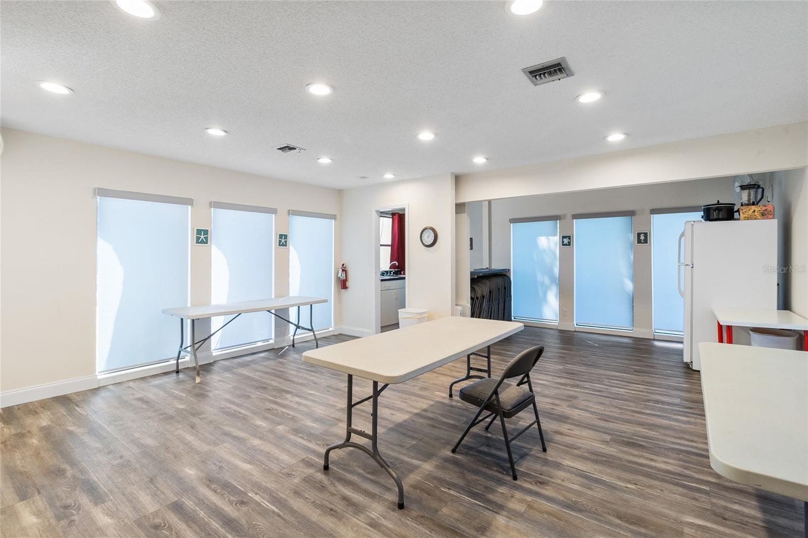 Club house common area with kitchen