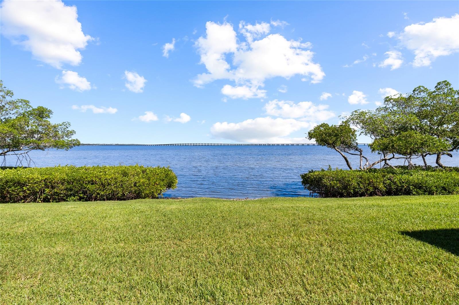 Unobstructed water views directly behind unit