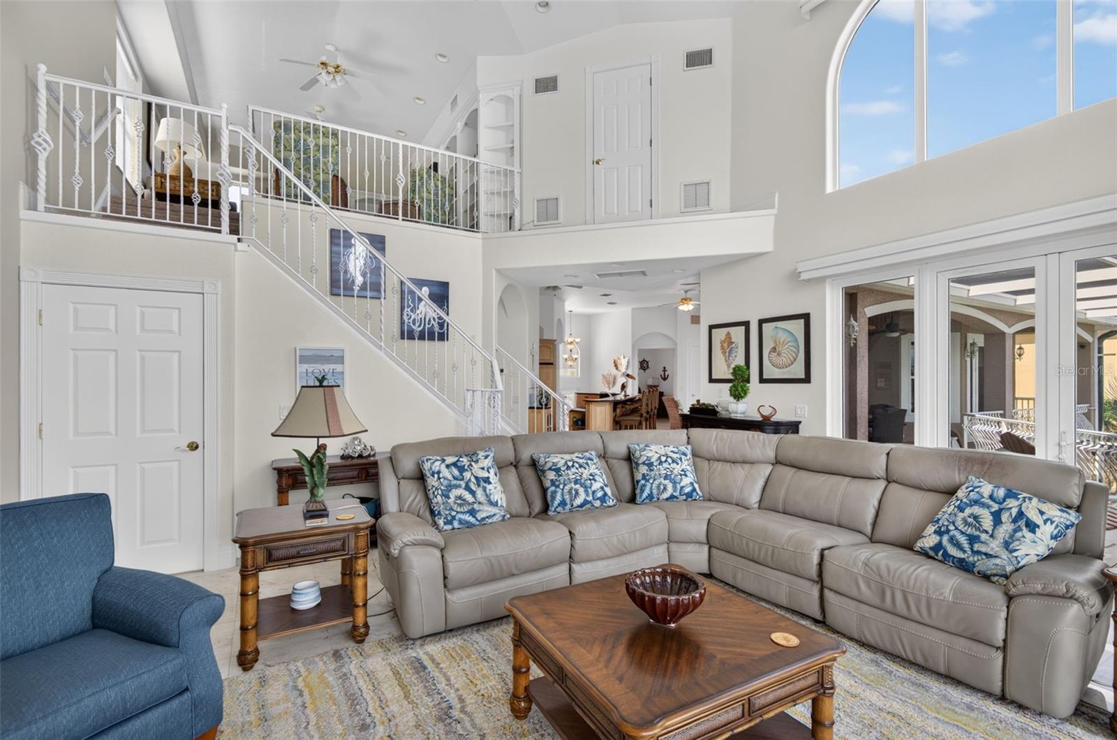 FAMILY ROOM FLOWS TO LIVING ROOM