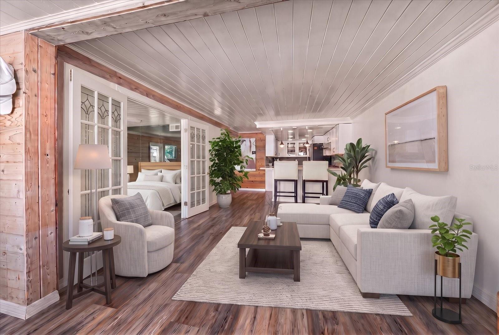 AI Image of Potential Living Room Conversion into 3rd Bedroom