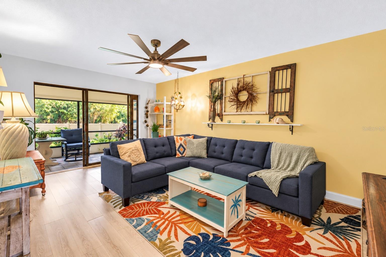 Spacious Living Room with access to patio