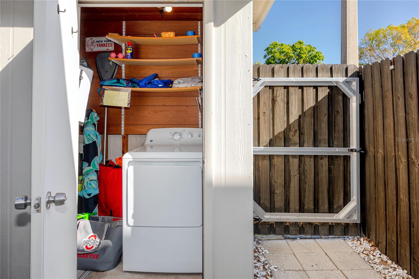 Storage closet with dryer