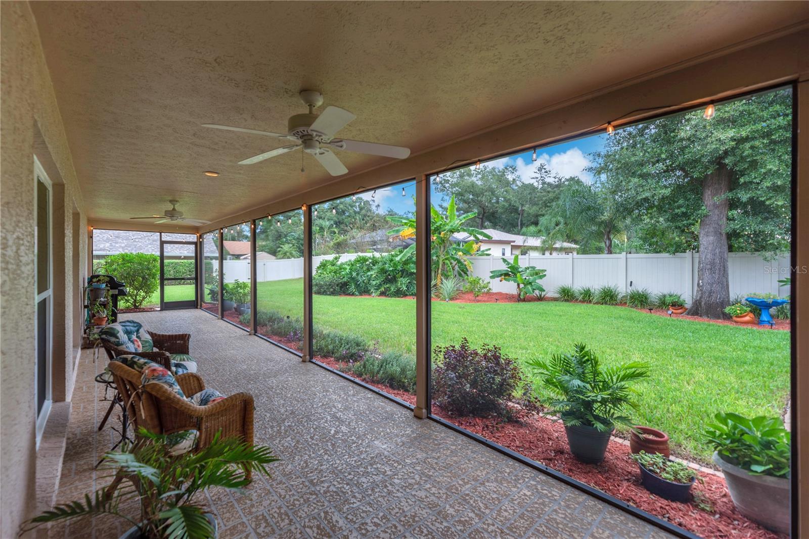 This extended lanai is perfect for enjoying the outdoors in comfort.