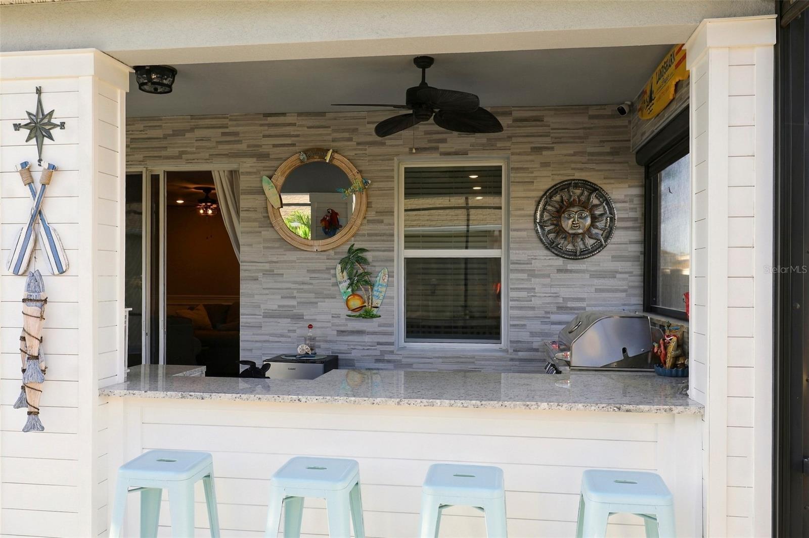 Custom Outdoor Kitchen and Bar Area