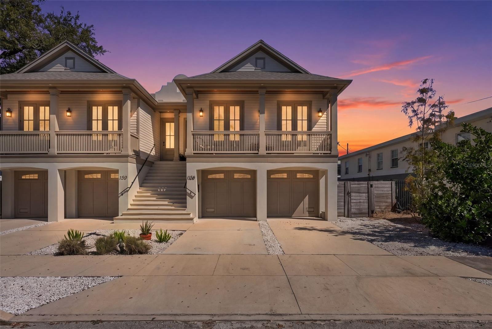 Front View of Townhome on right