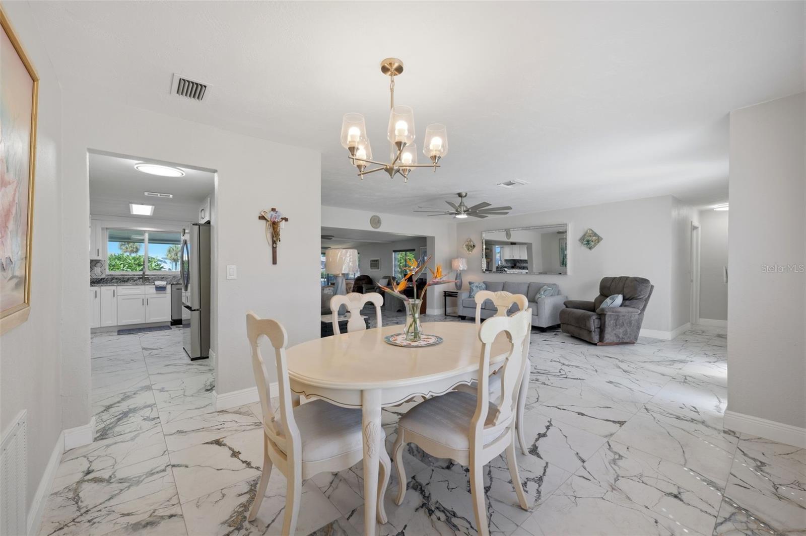 Porcelain tile through out entire home