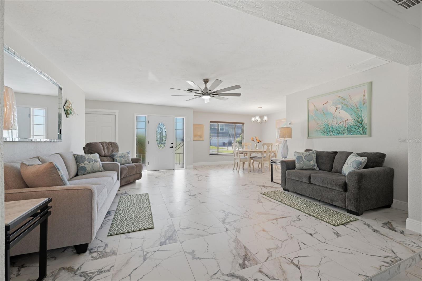 Porcelain tile through out entire home