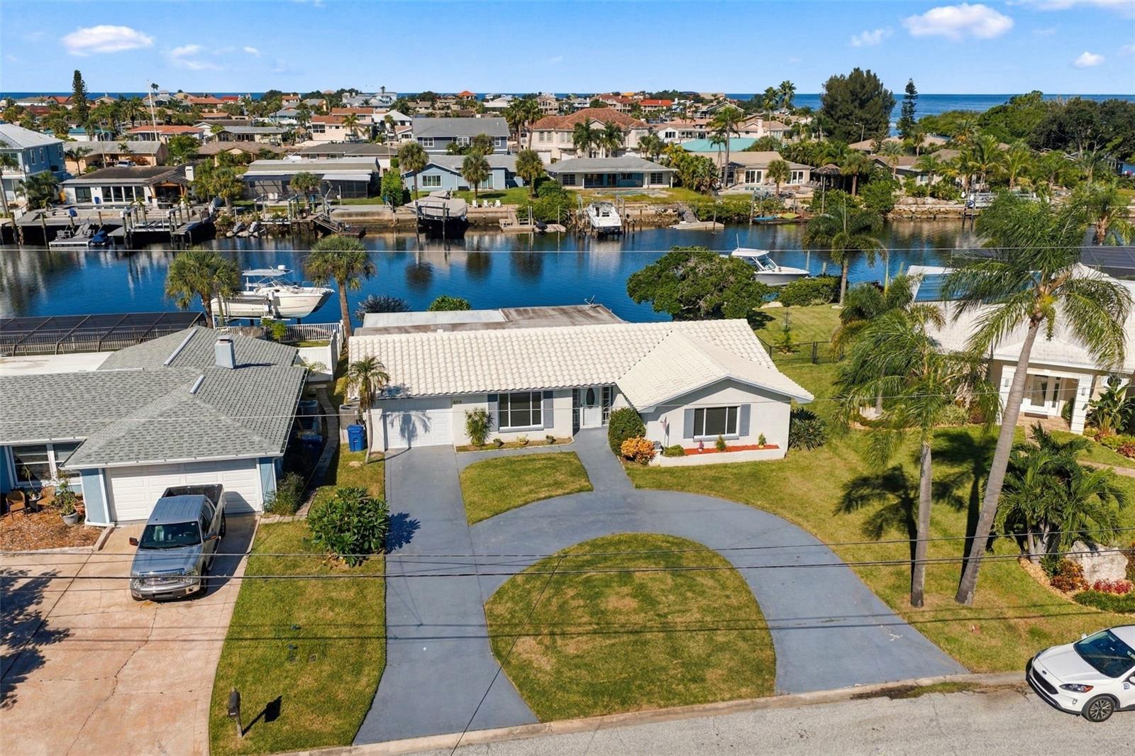 Deep Wide channel - 75 ft. of seawall.  Large boats can navigate here.  Sailboat water