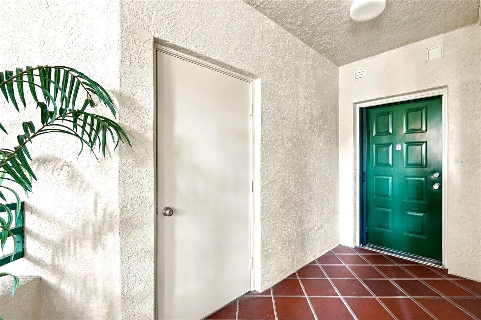 front door to condo and door to private storage room