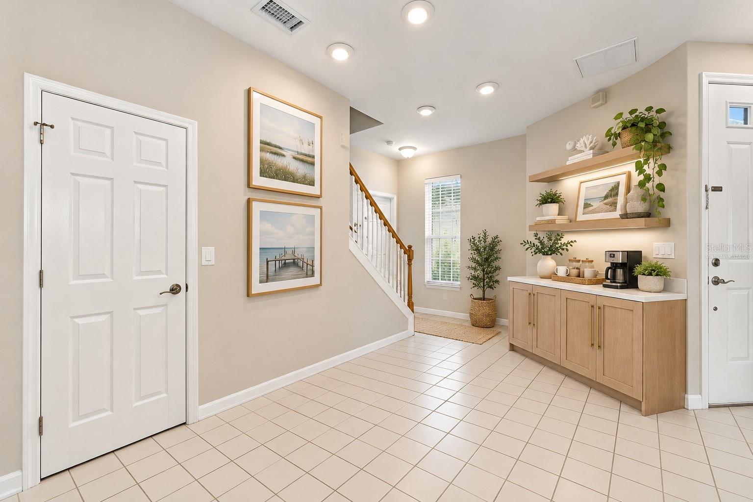 Virtually Staged Breakfast Nook / Coffee Bar Area