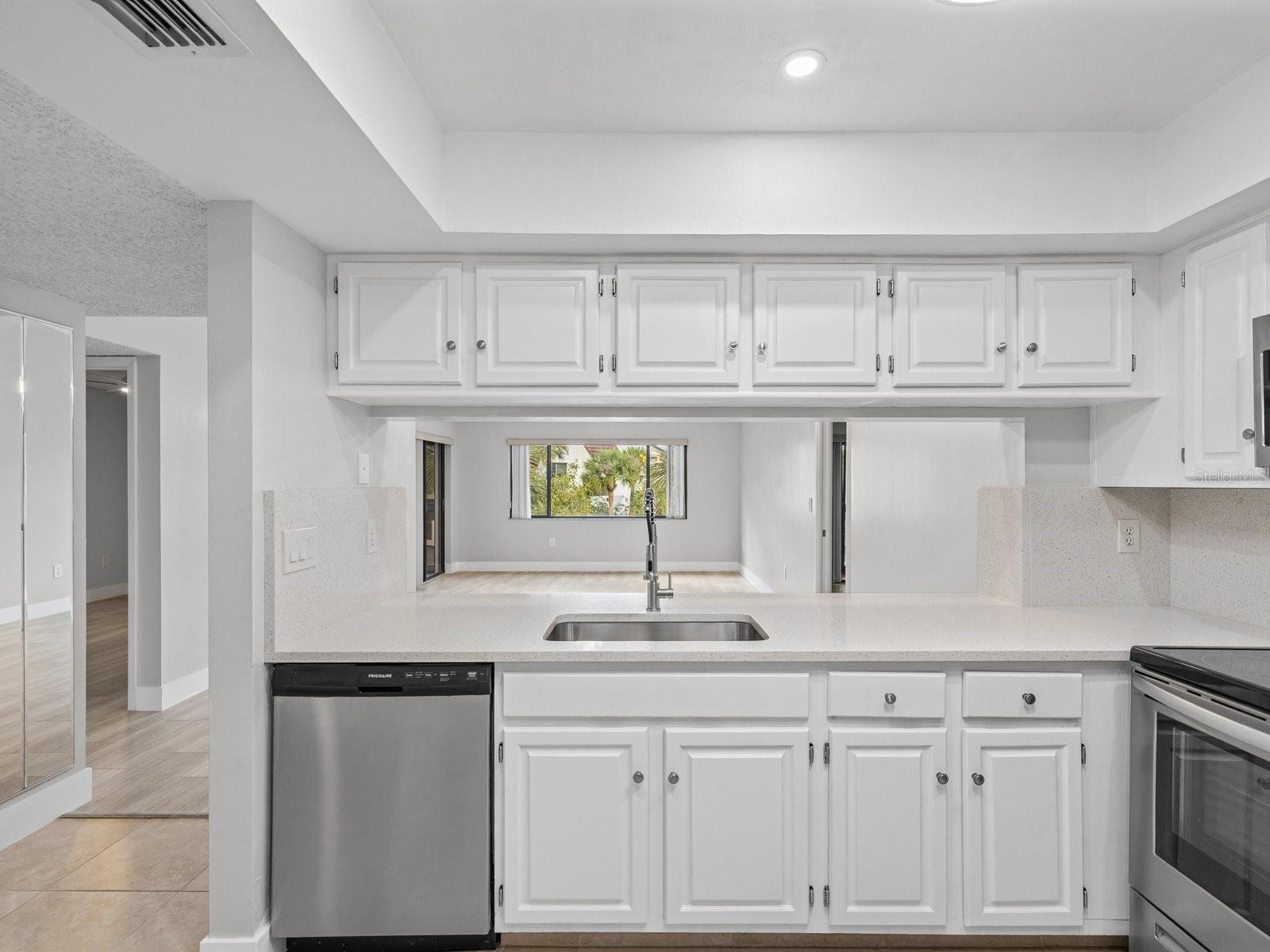 Dishwasher and large counter space