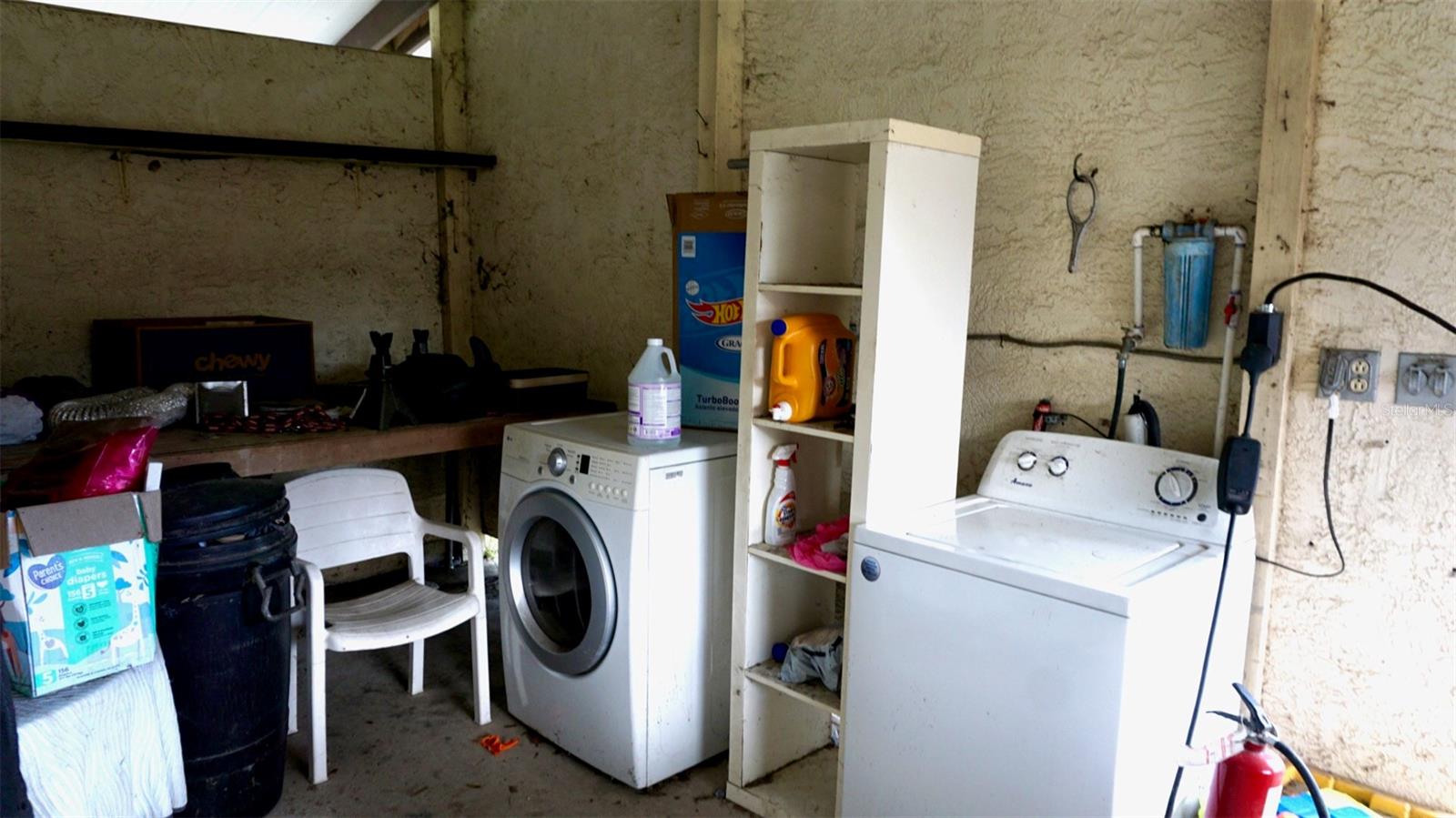 Outside laundry area