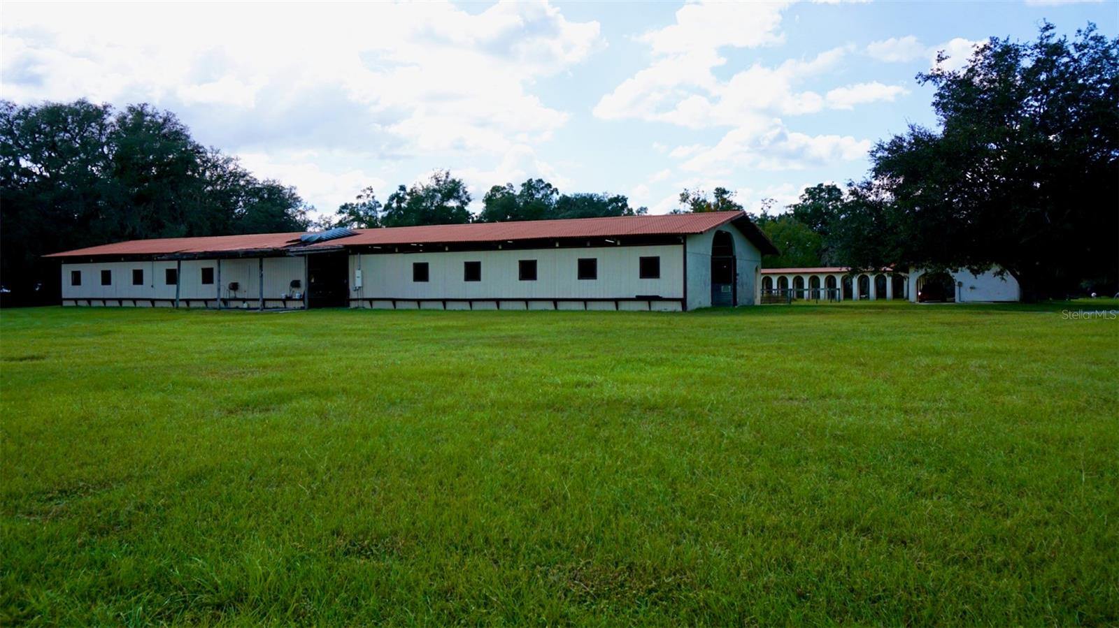 View of barn from left pasture