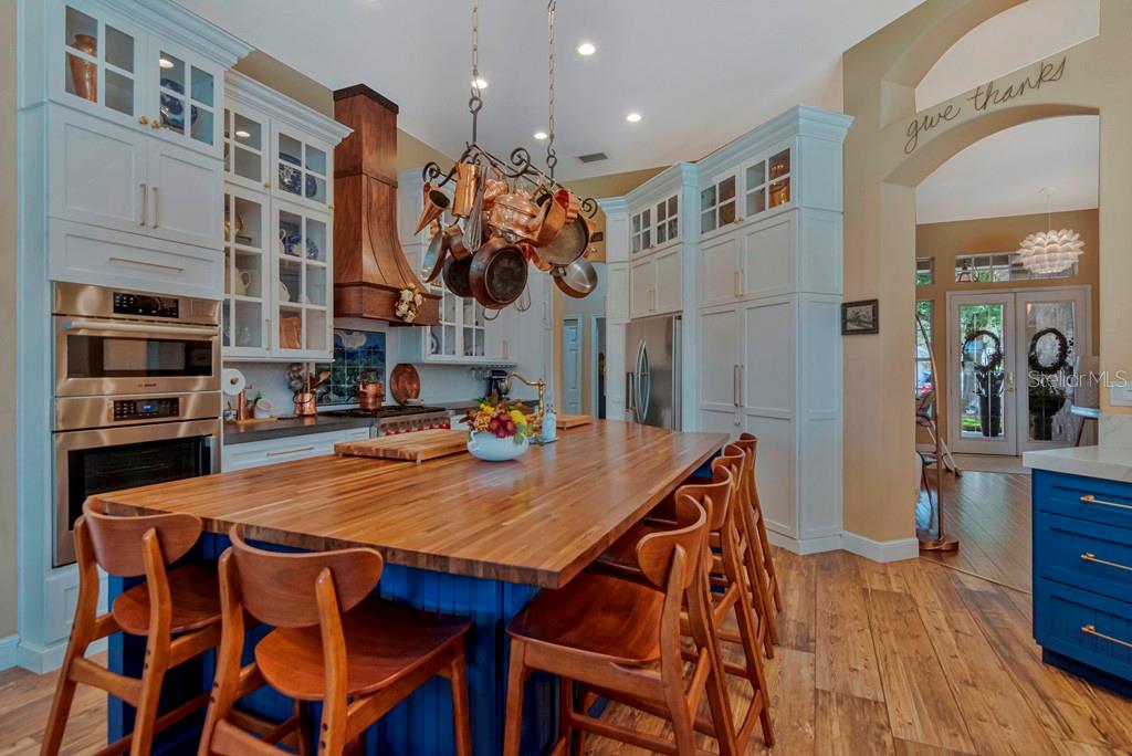 *Huge Kitchen Island with Butcher Block Countertops