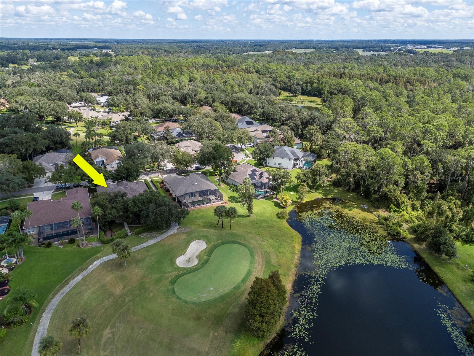 Wonderful Views of the 13th Green in the Backyard