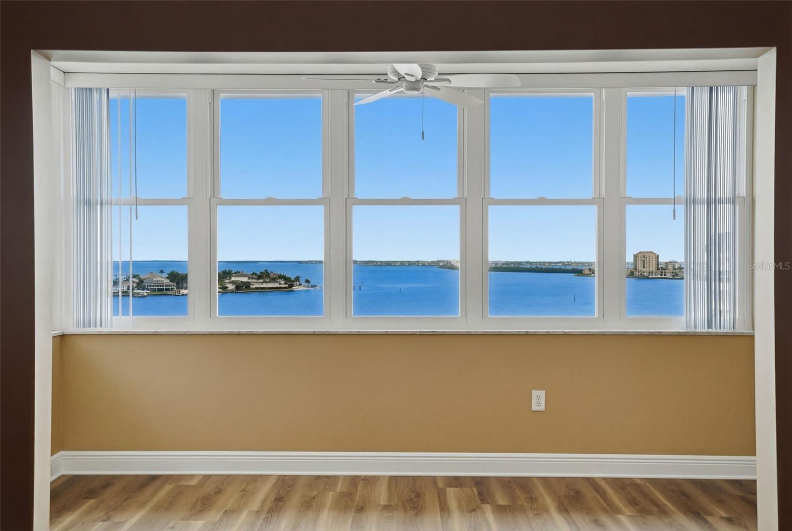 All impact windows with panoramic water views.