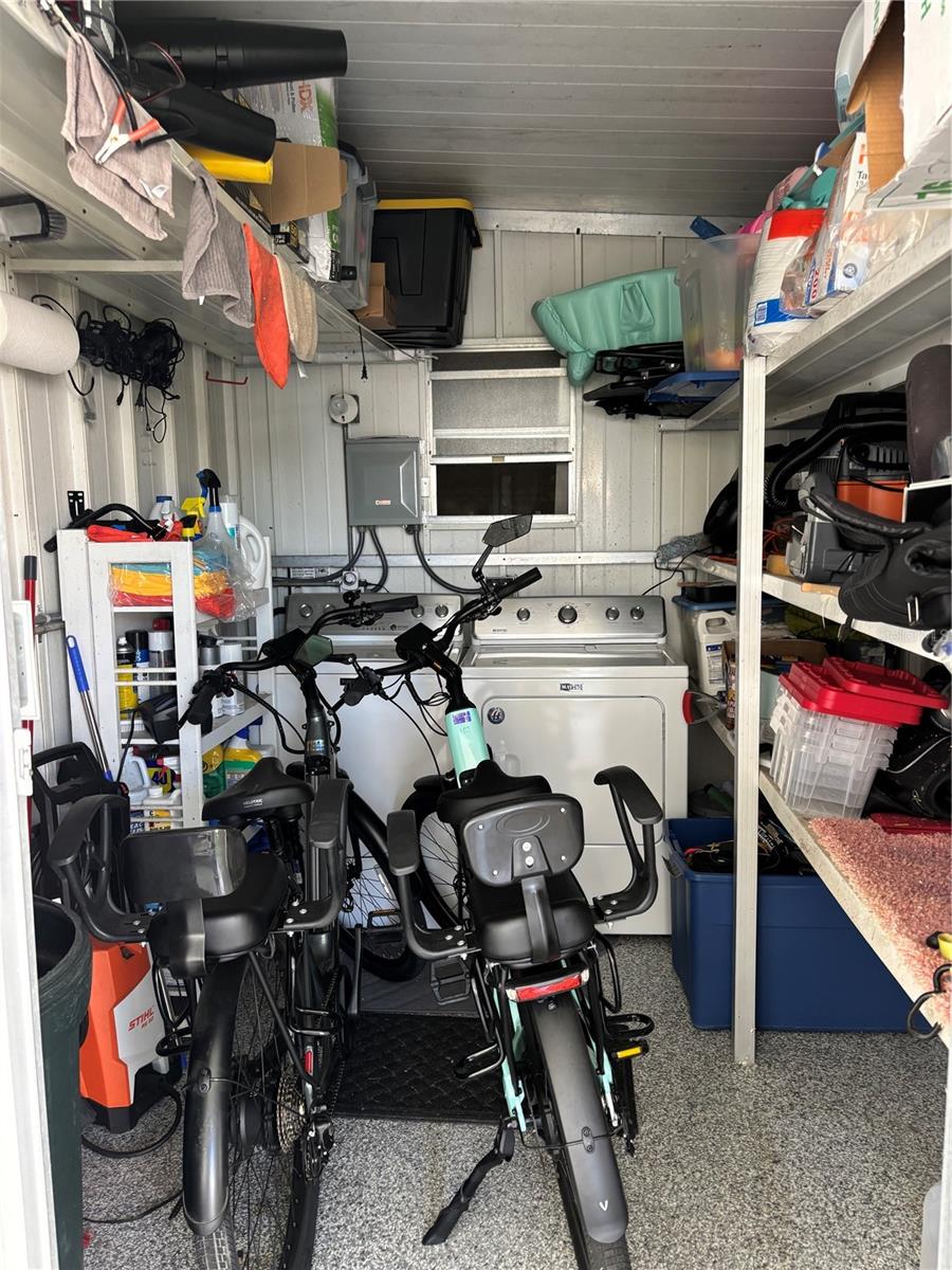 Inside the shed