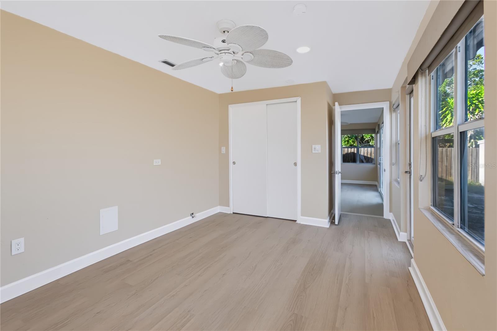 Flex space or bonus room with access to the back yard