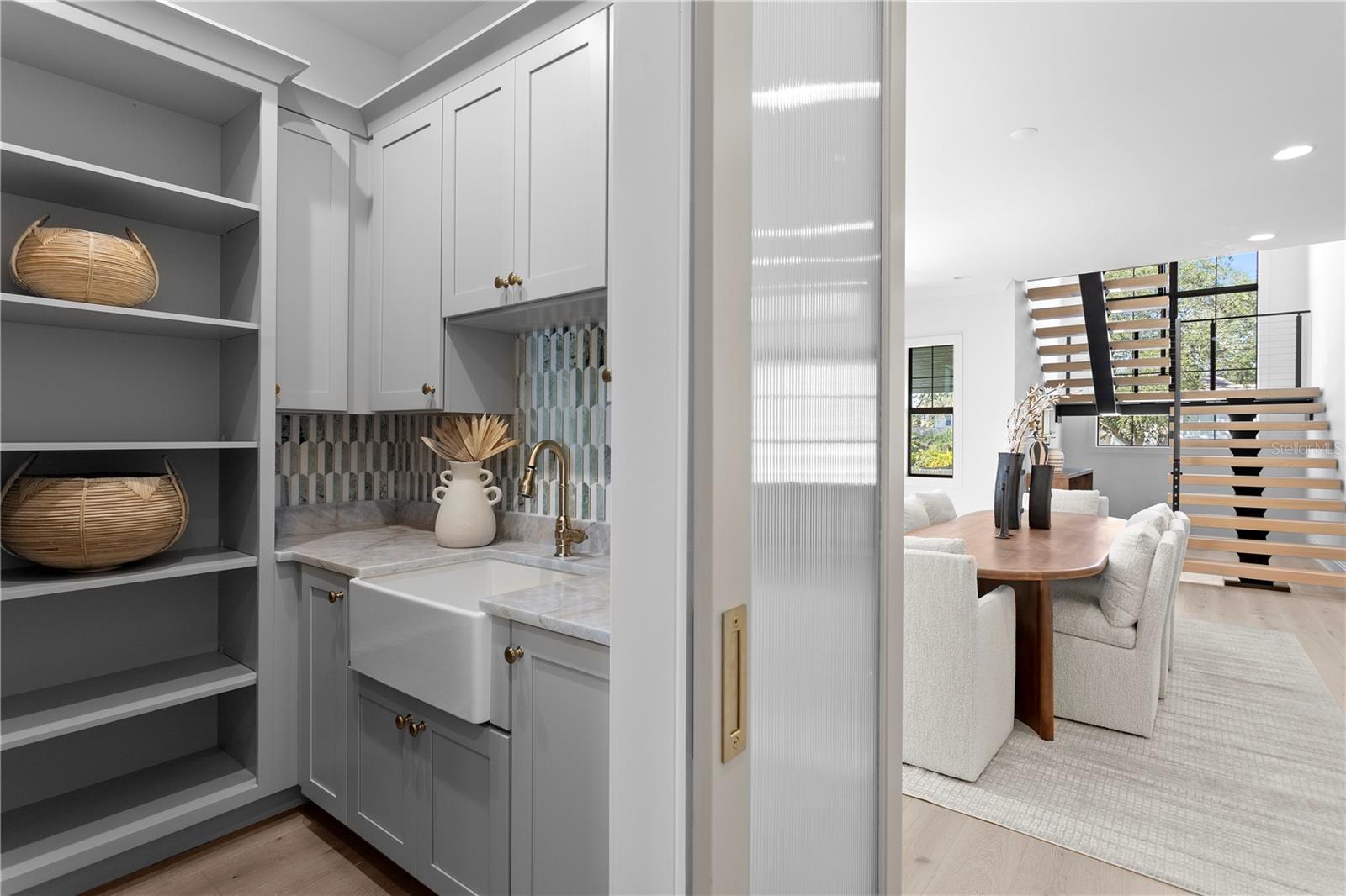 Pantry with farm sink