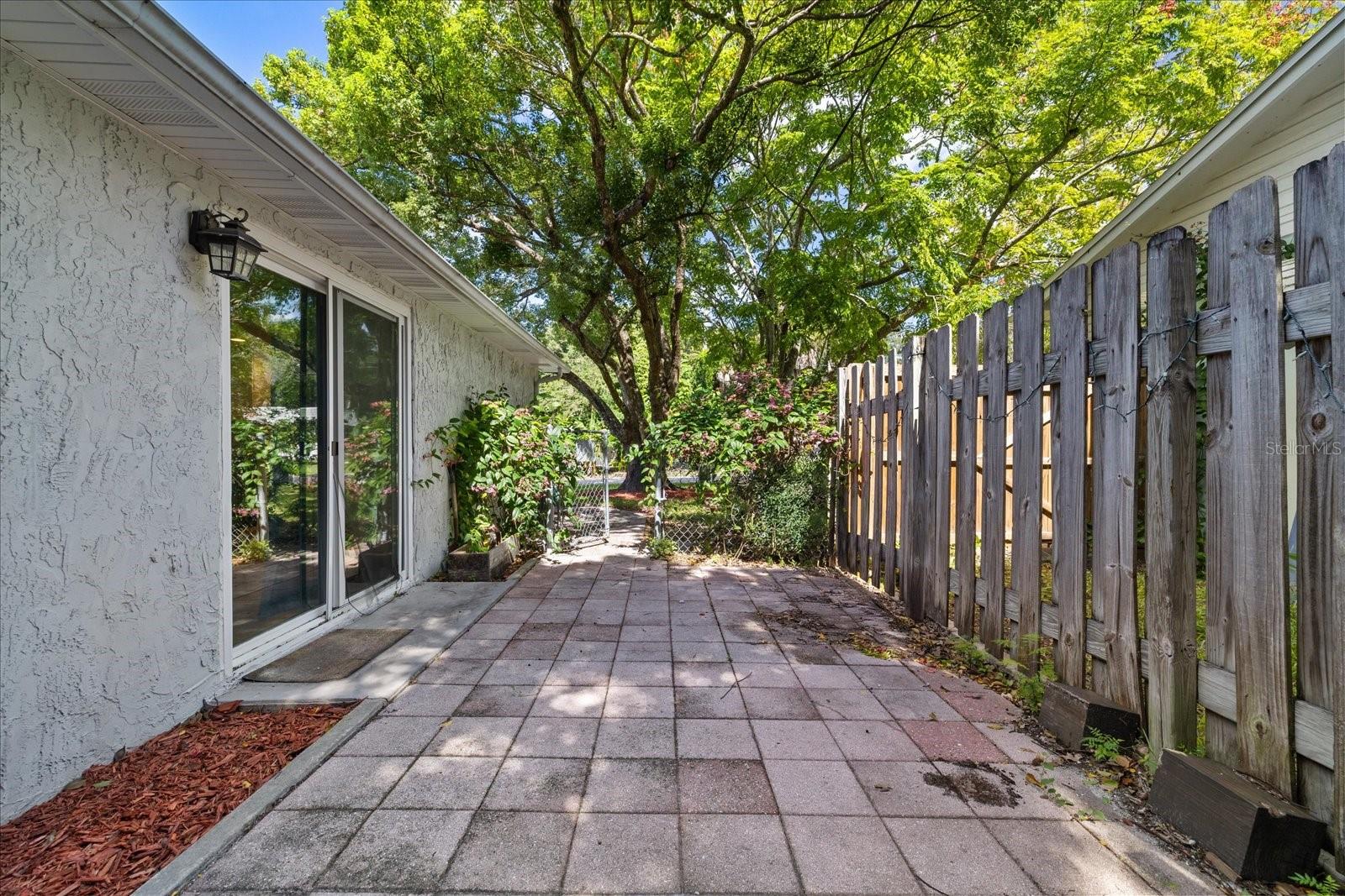 Large Paved Side Patio