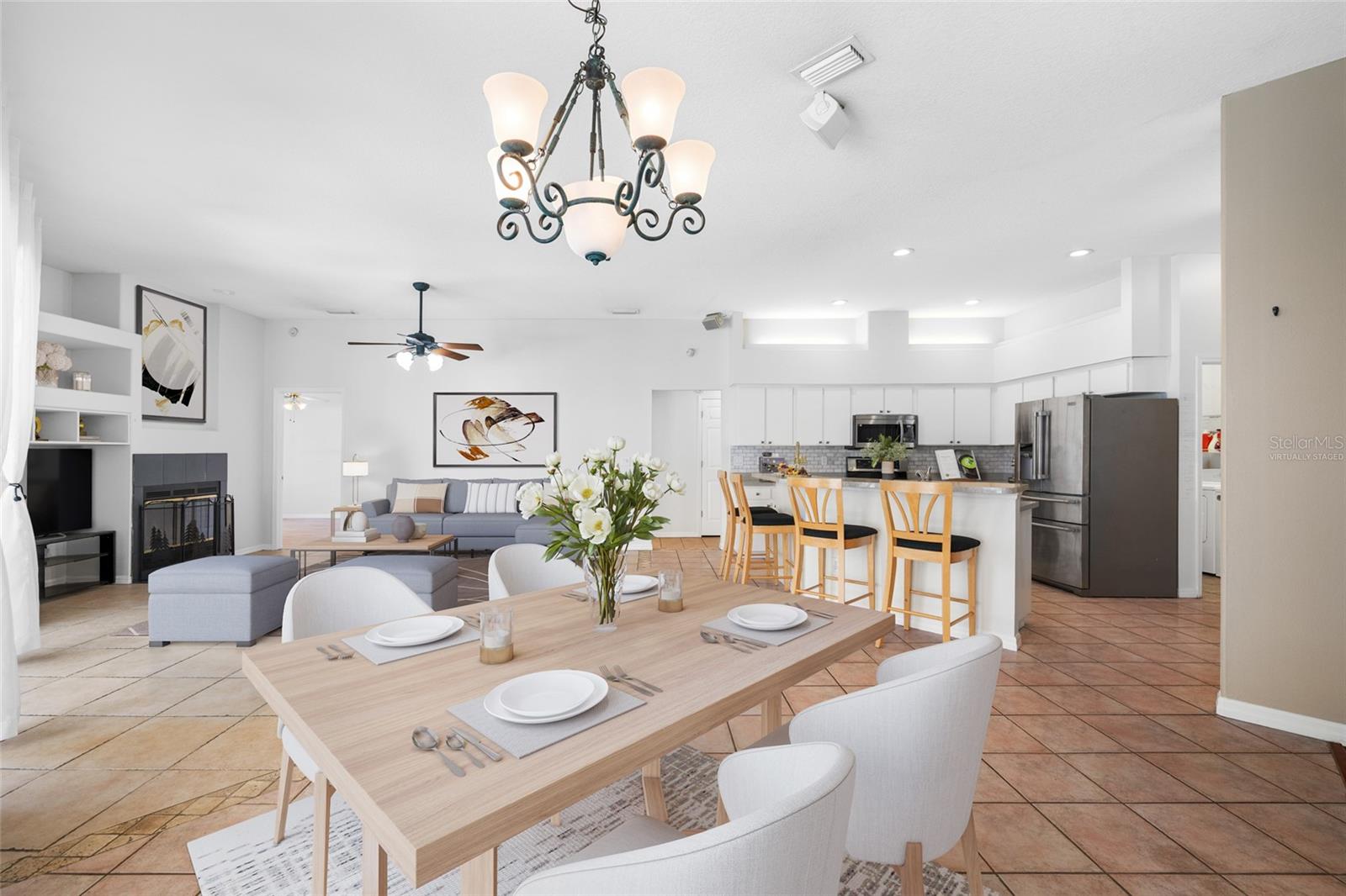 Family Room & Dining Area - VIRTUALLY STAGED