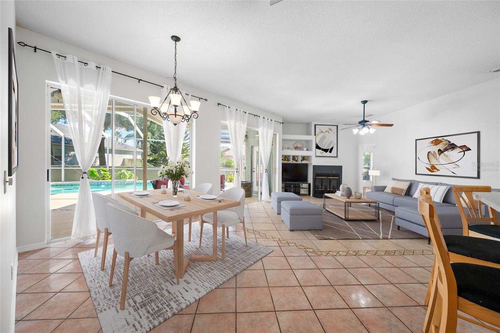 Family Room & Dining Area - VIRTUALLY STAGED