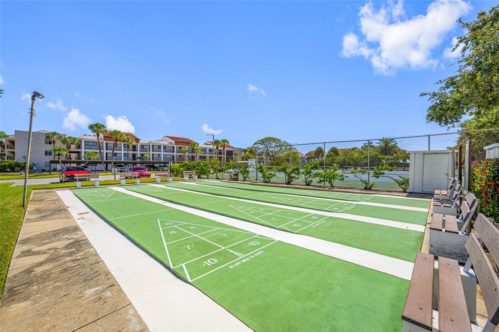 Shuffle board and Tennis Courts