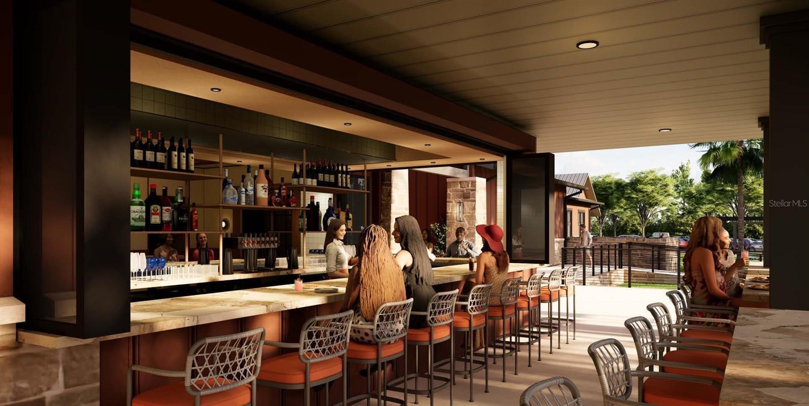 Harvest Club Rendering - Restaurant Exterior & Outdoor Bar
