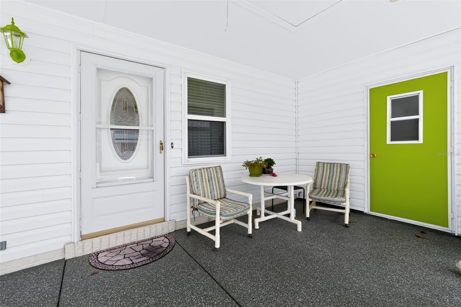 Covered patio area
