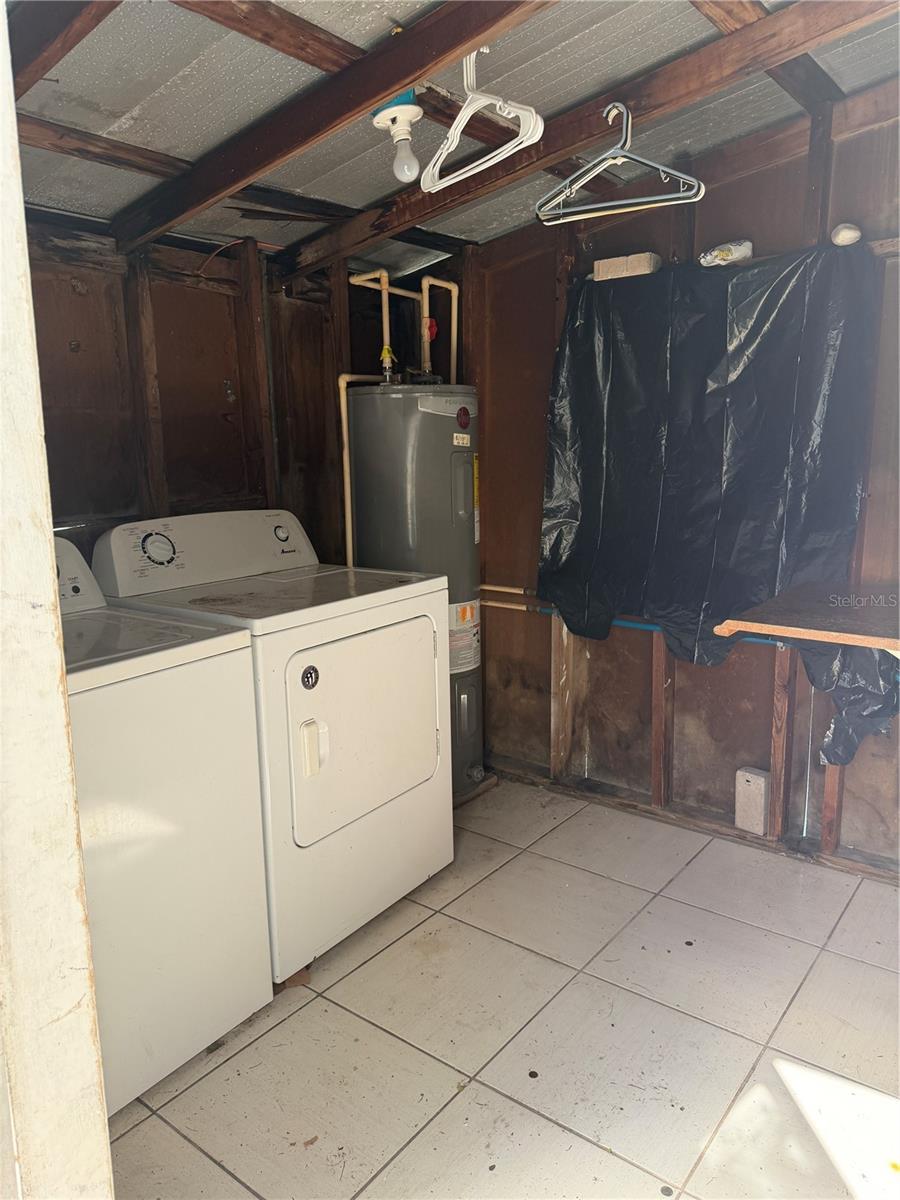 Outside laundry area.