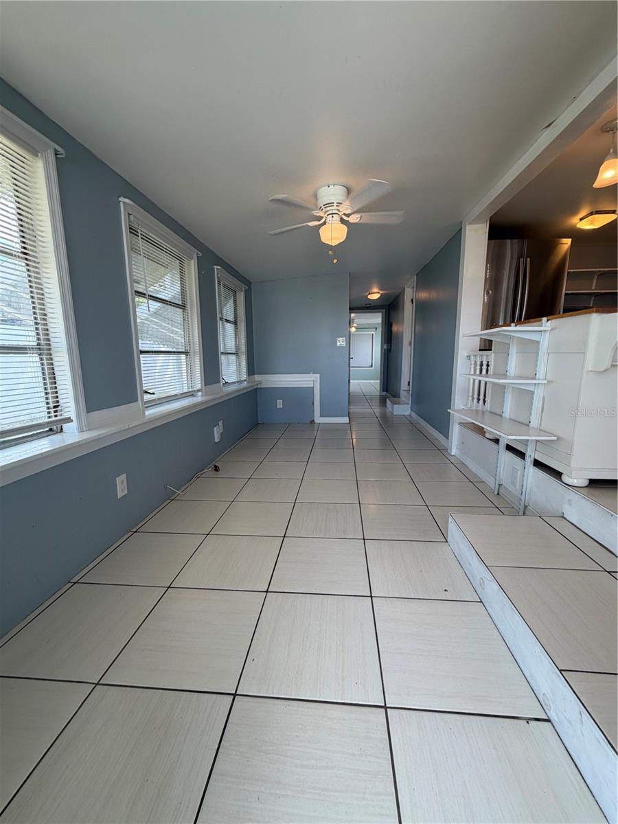 Main living area next to kitchen.
