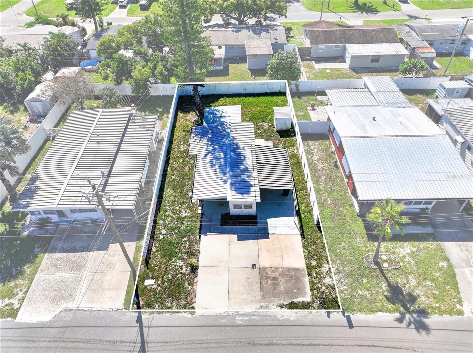 Aerial view of the mobile home