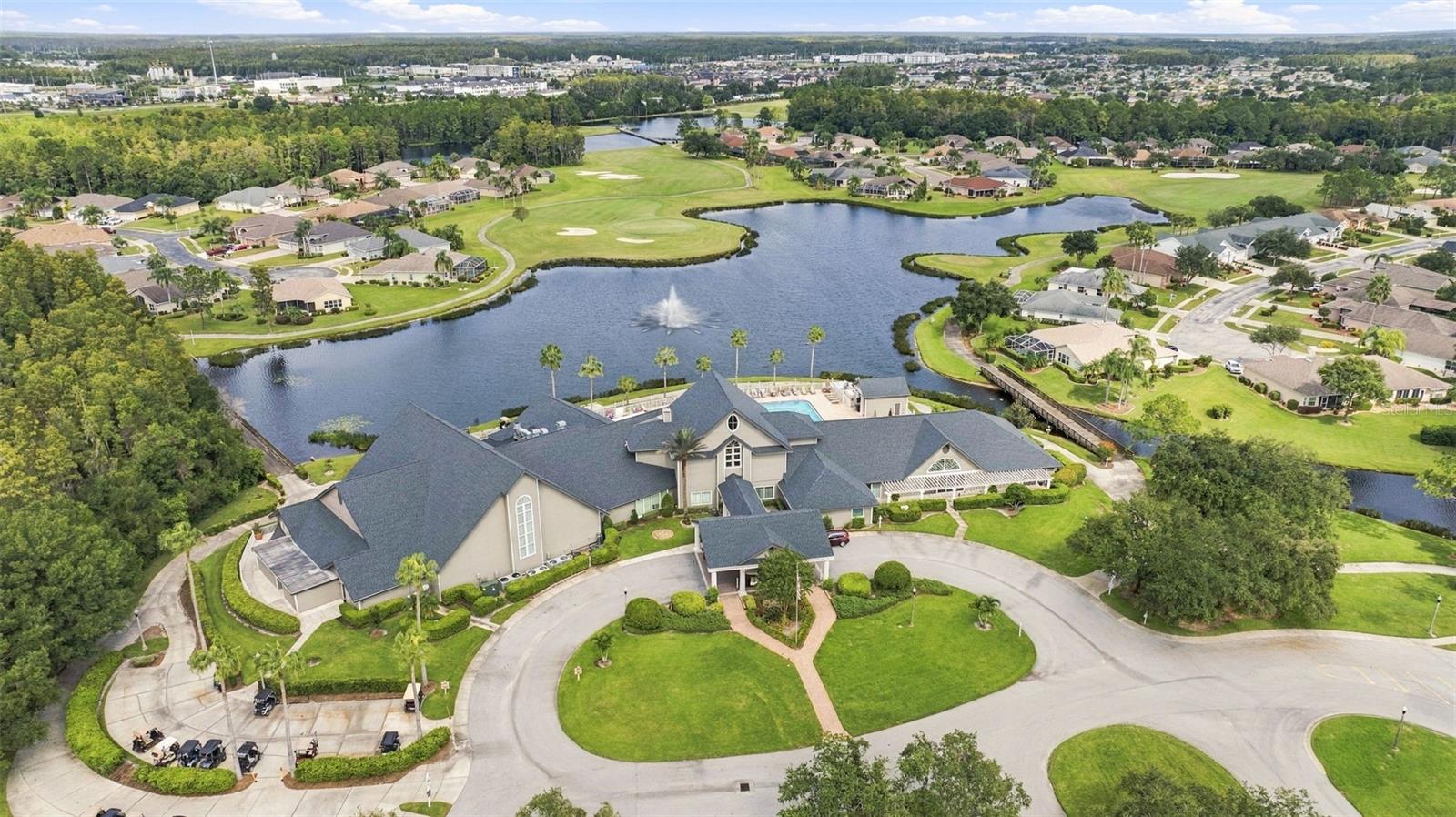 Ariel view of the large clubhouse which is just around the corner!