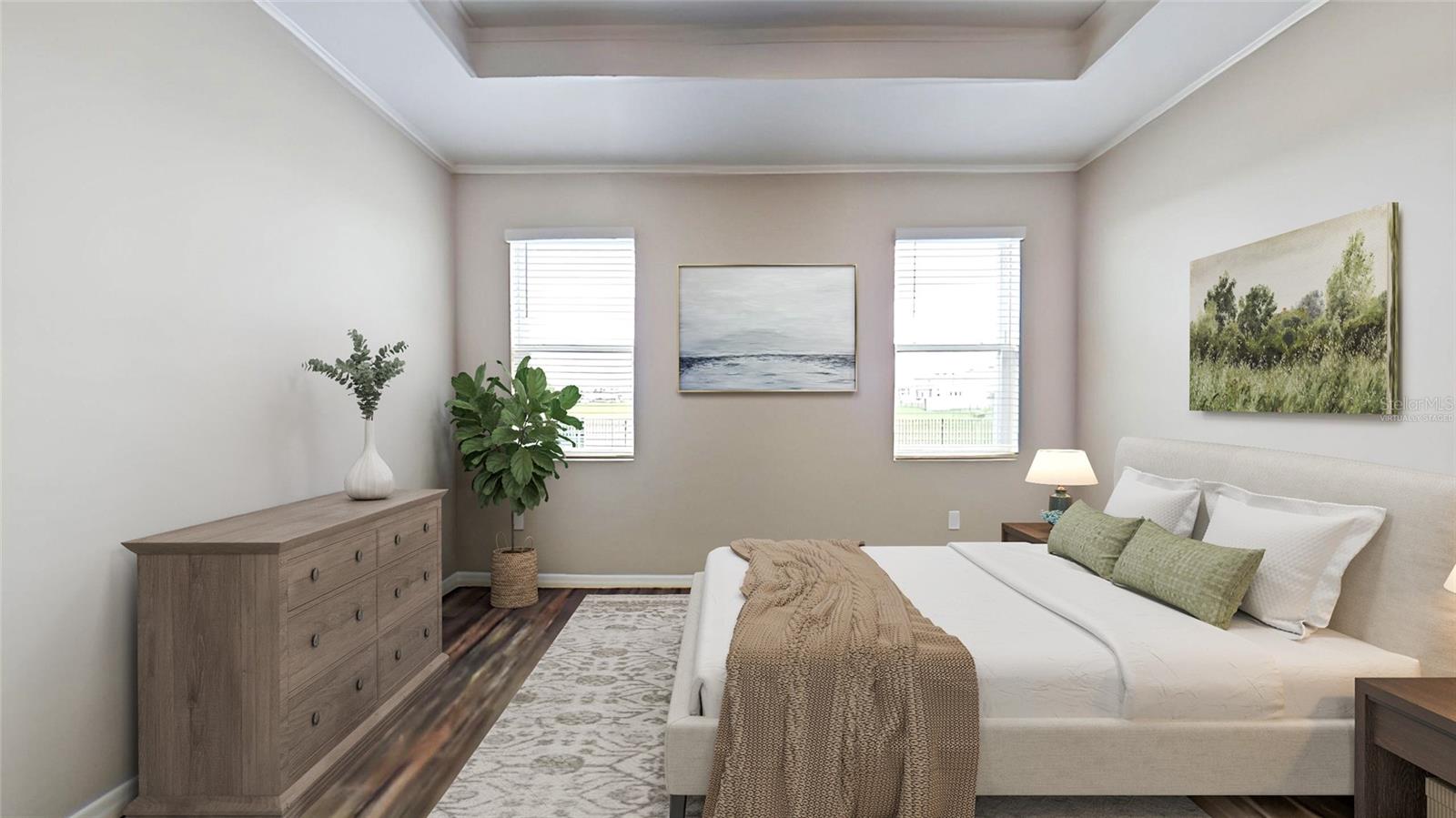 Virtually Staged Primary Bedroom