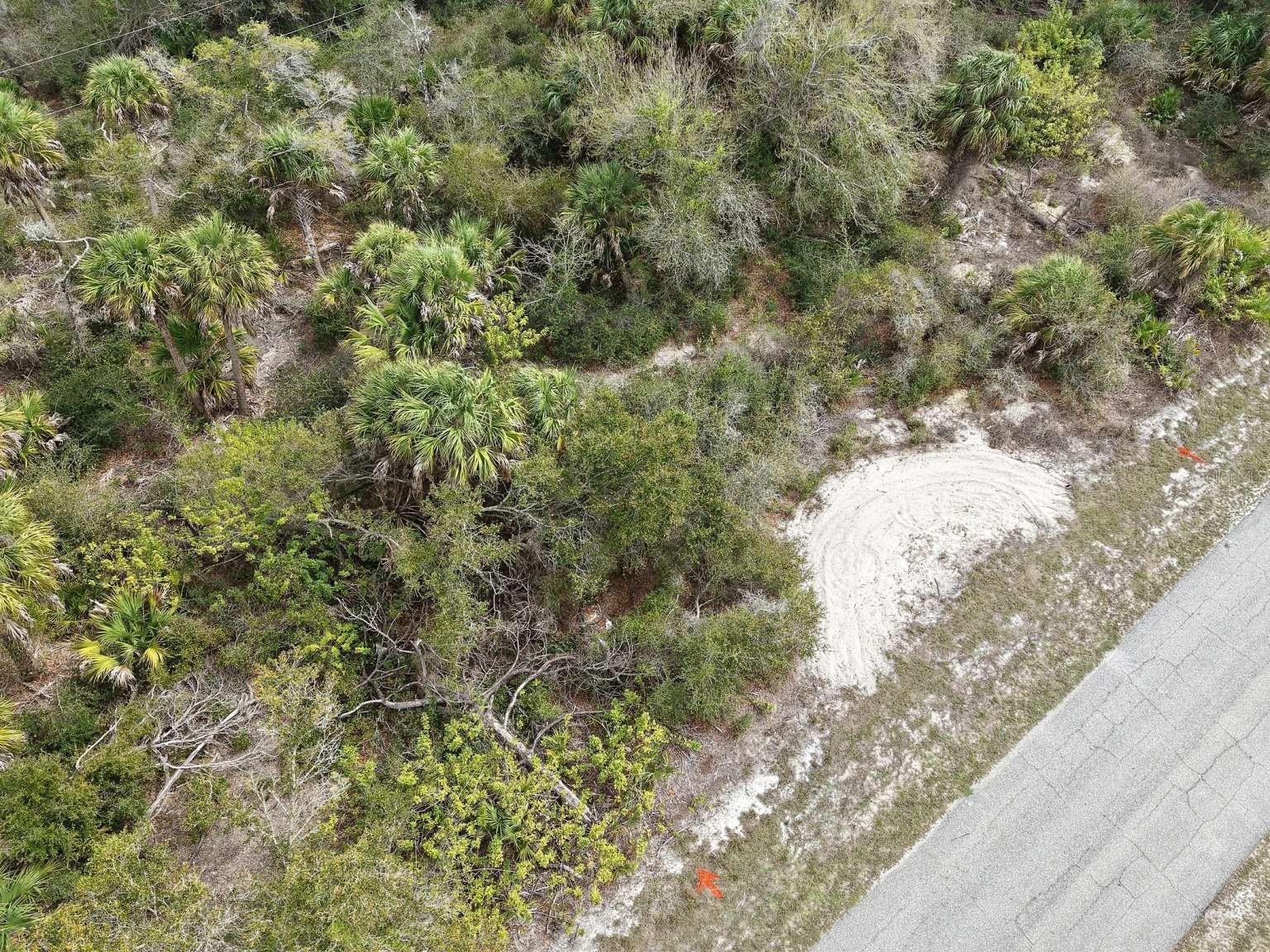 Aerial view of the lot frontage.