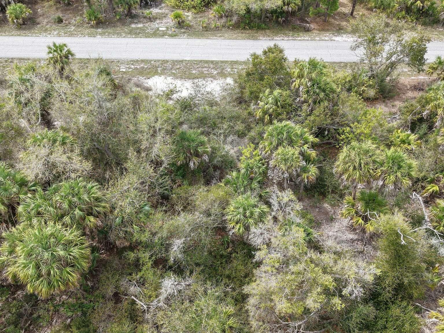 Aerial view of the lot and road.